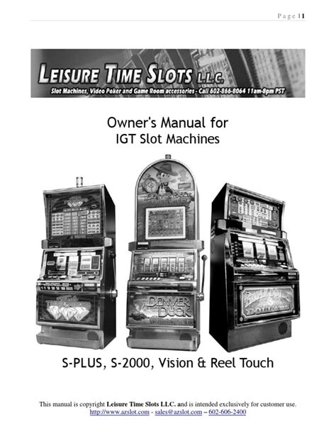 igt s  slot machine manual